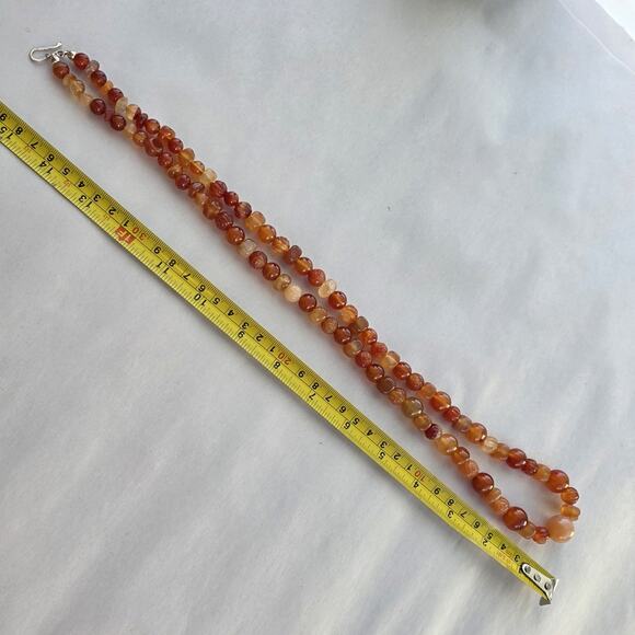 Jay King Mine Finds Carnelian Red Agate Sterling Silver 925 New 30" Carved - Picture 9 of 9